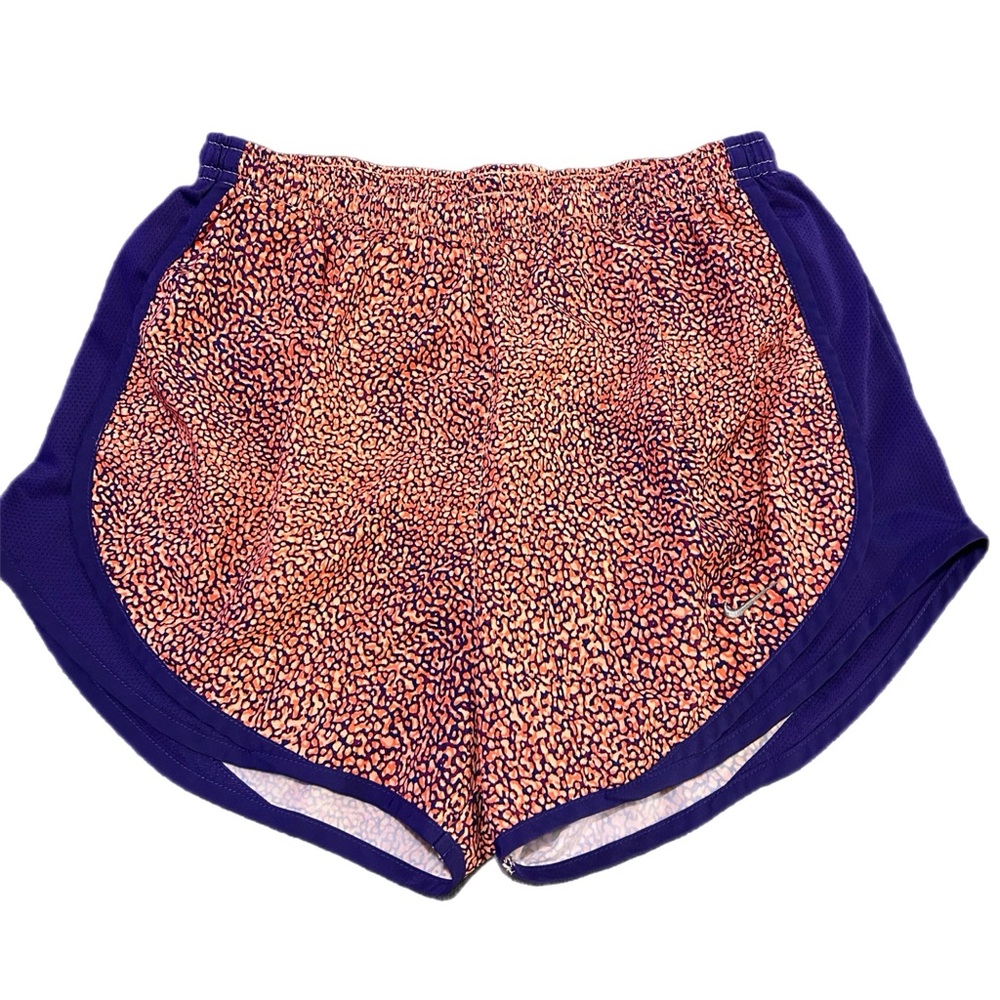 Nike Dri-Fit Women's Shorts-Purple and Orange Design-Medium
